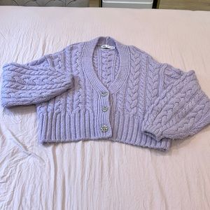 Zara purple chunky cardigan